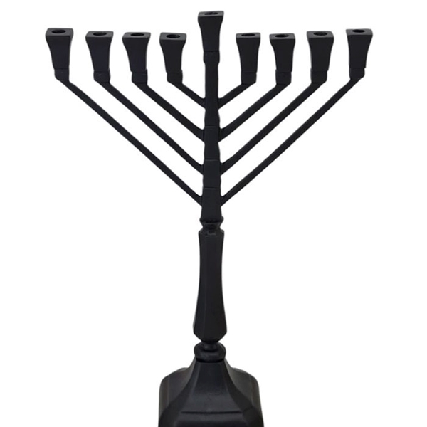 חנוכייה "BRASS BLACK" דגם חב"ד - גודל בינוני