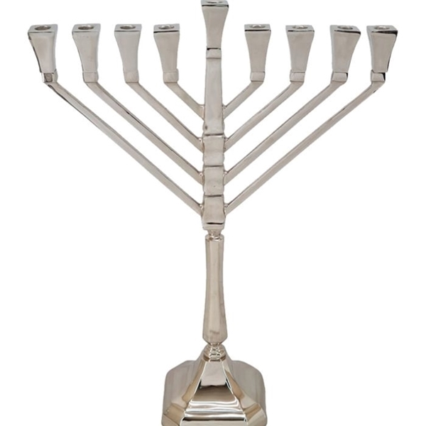 חנוכייה "BRASS SHINE GOLD" דגם חב"ד - גודל L