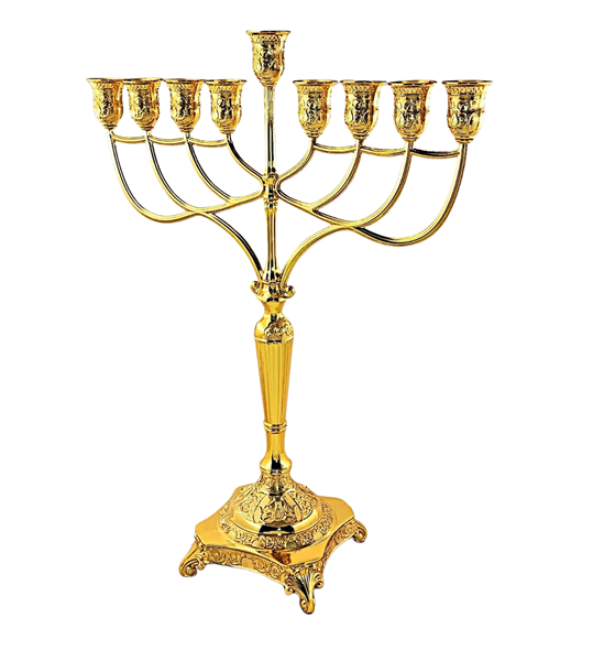 חנוכיה מוזהבת - דגם "אבי מלכות
