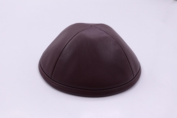 תמונה של כיפה דמוי עור - בורדו כהה