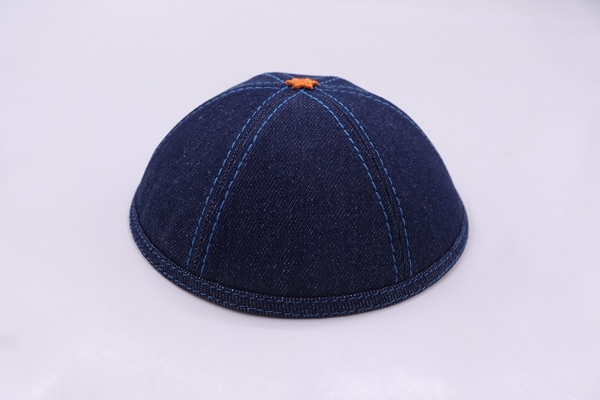 תמונה של כיפת יודאיקה דמוי ג'ינס כחול בהיר